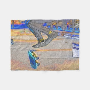 Spinning av däcket - Skateboard Trick Fleecefilt