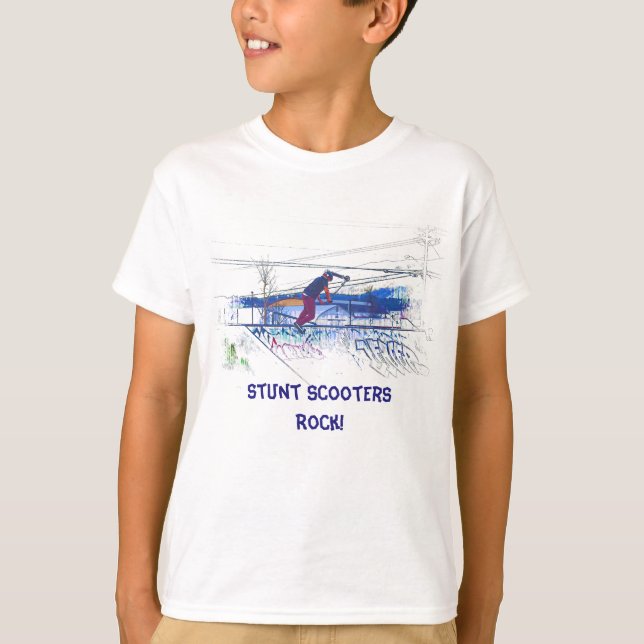 Spinning av Deck - Stunt Scooter T Shirt (Framsida)