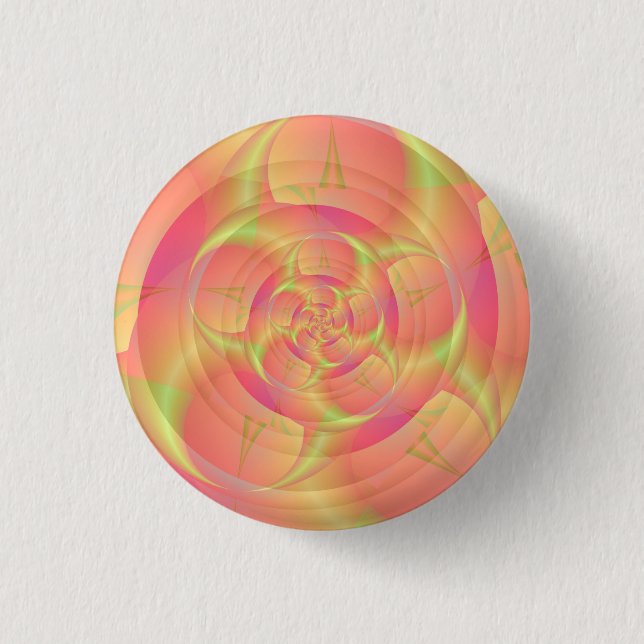 Spinning av horn i Rosa och Gult Knapp (Framsida)