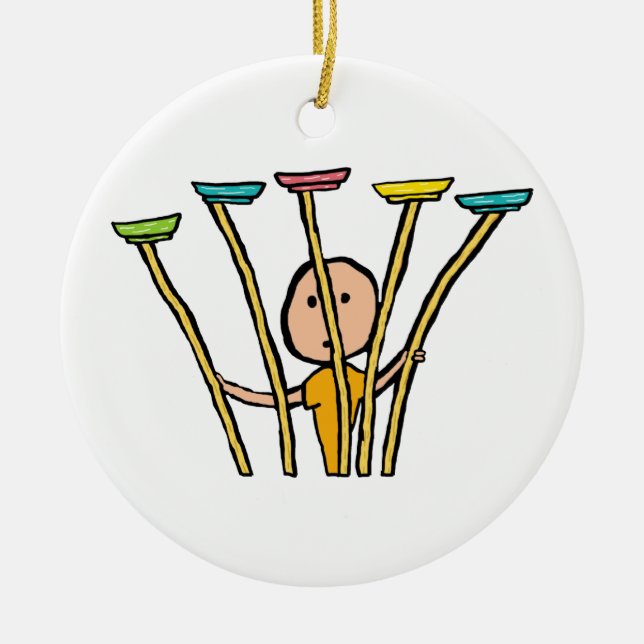 Spinning av plåt julgransprydnad keramik (Framsidan)