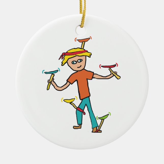 Spinning av plåt julgransprydnad keramik (Framsidan)