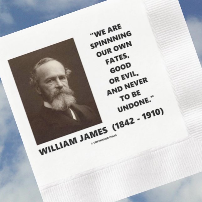 Spinning av våra egna öar Bra eller Evil James Quo Pappersservett (Let your wry psyche side shine with this William James psychology quote on human nature and life)