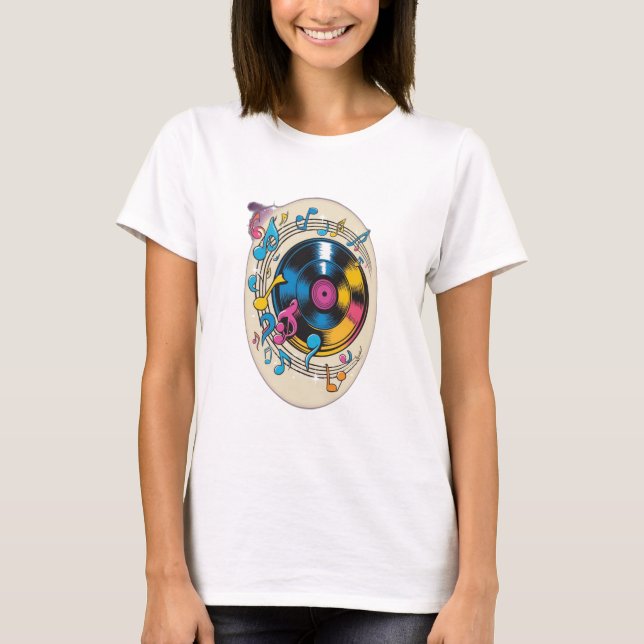spinning av vinylpost t shirt (Framsida)