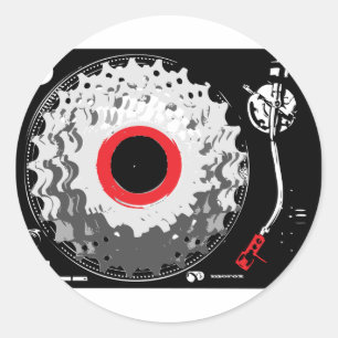 Spinning Cogs Runt Klistermärke