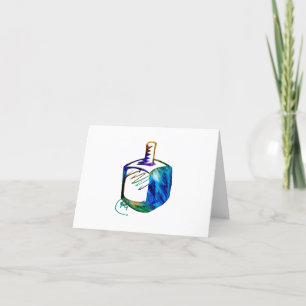 Spinning Dreidel Hanukkah-vykort Tack Kort