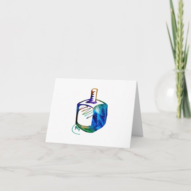 Spinning Dreidel Hanukkah-vykort Tack Kort (Framsida)