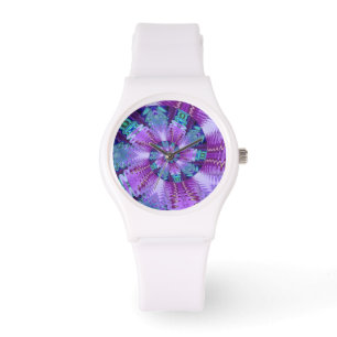 Spinning Magenta och turkos Watch Ansikte Armbandsur
