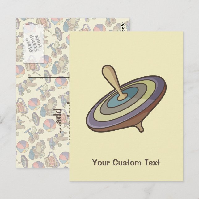 Spinning överst vykort (Fram/baksida)