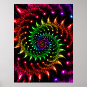 Spinning Rainbow Spiral Poster