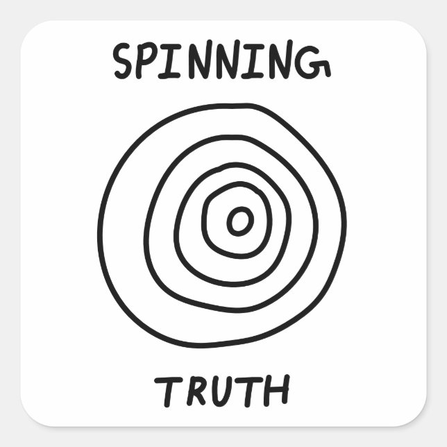 Spinning Truth Fyrkantigt Klistermärke (Framsida)