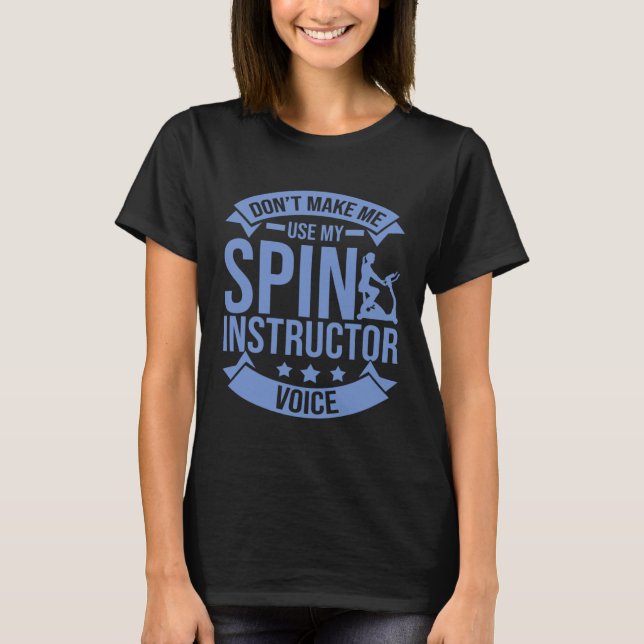 Spinning Wheel Workout Bike Fitness Exercise  4 T Shirt (Framsida)