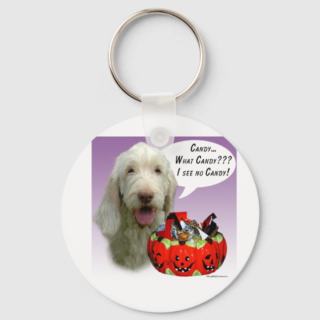 Spinone Italiano Halloween Candy Nyckelring (Framsida)