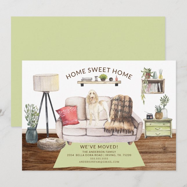 Spinone Italiano Hund Flytta Announcement Inbjudningar (Fram/baksida)