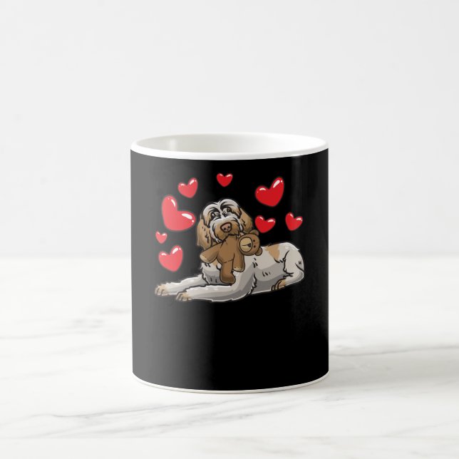 Spinone Italiano Hund med Mjukisdjur och Kaffemugg (Center)