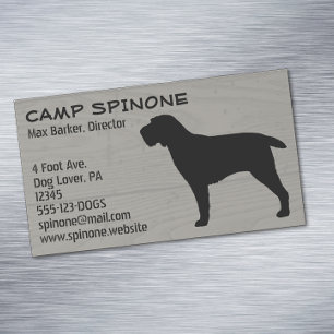 Spinone Italiano Hund Silhouette Faux Wood Stil Magnetiska Visitkort