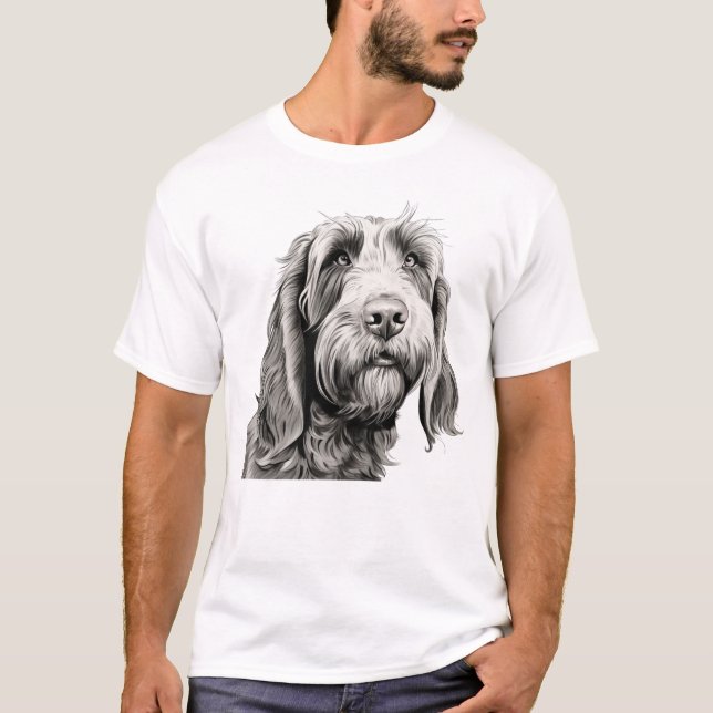 Spinone Italiano Hund T Shirt (Framsida)