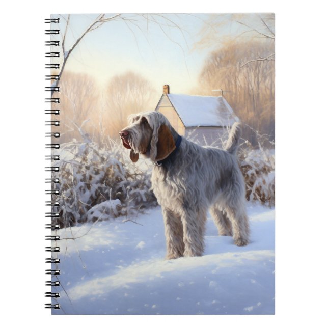 Spinone Italiano Låt det snöa jul Anteckningsbok (Framsidan)