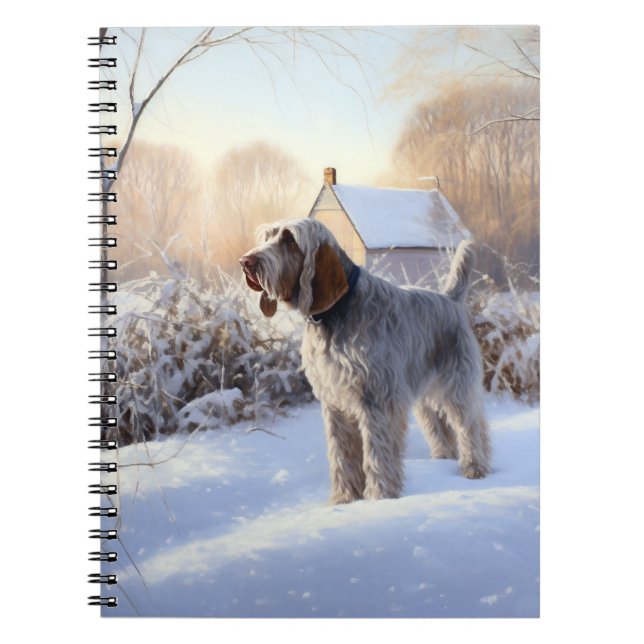 Spinone Italiano Låt det snöa jul Anteckningsbok (Framsidan)