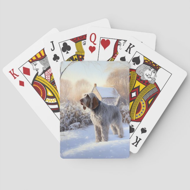 Spinone Italiano Låt det snöa jul Casinokort (Baksidan)