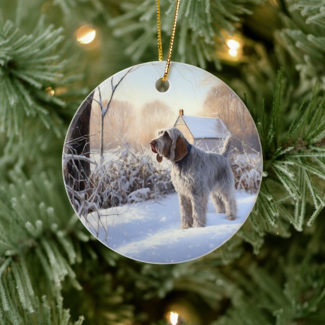 Spinone Italiano Låt det snöa jul Julgransprydnad Keramik (Träd)