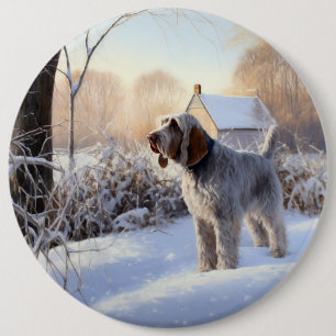 Spinone Italiano Låt det snöa jul Knapp