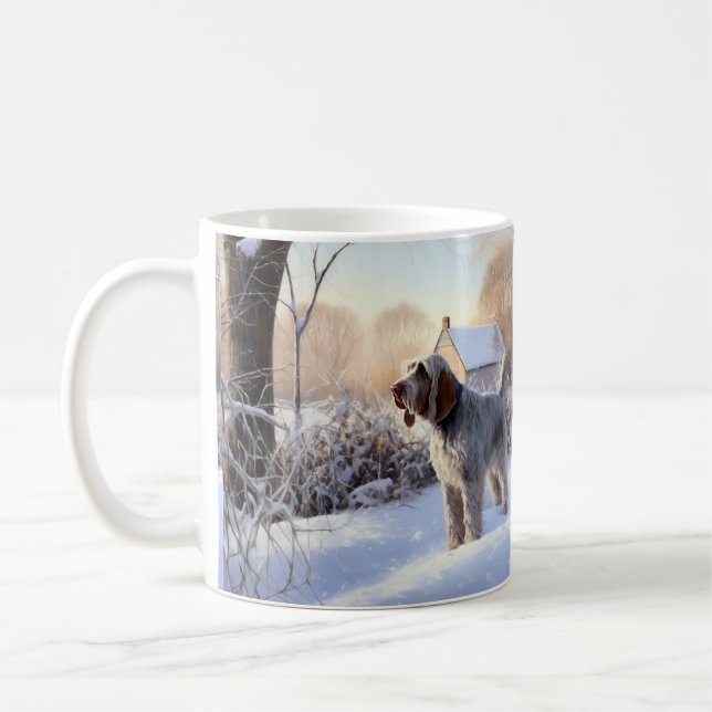 Spinone Italiano Let It Snow Jul Kaffemugg (Vänster)