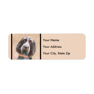 Spinone Italiano-målning - Cute Original Hund Art Returadress Etikett