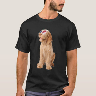 Spinone Italiano, med solglasögon 4:e juli, av T Shirt