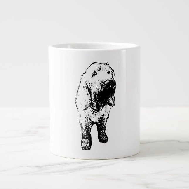 Spinone Italiano Mug – Standing Ink Dog Art Jumbo Mugg (Framsidan)