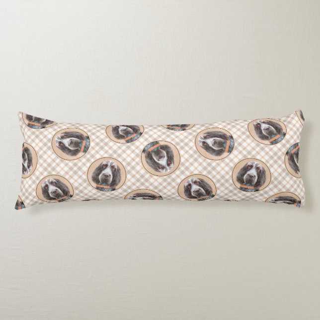 Spinone Italiano Painting Brown Roan Cute Hund Art Kroppskudde (Framsidan)