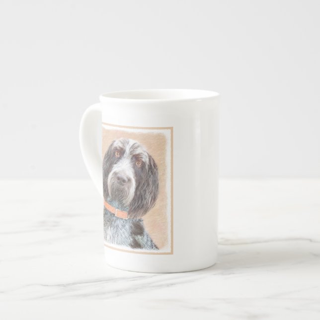 Spinone Italiano Painting - Cute Original Hund Art Benporslin Mugg (Framsida vänster)