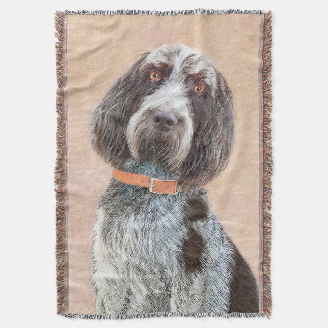 Spinone Italiano Painting - Cute Original Hund Art Filt (Framsidan Vertikal)