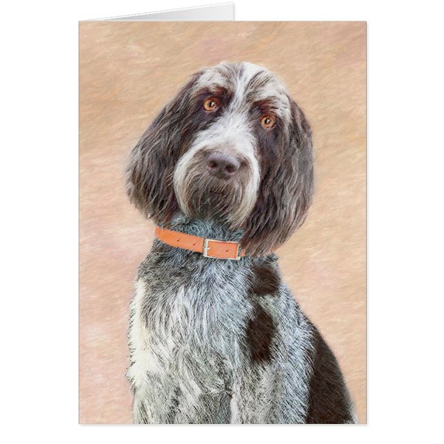 Spinone Italiano Painting - Cute Original Hund Art Hälsningskort (Framsidan)