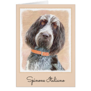 Spinone Italiano Painting - Cute Original Hund Art Hälsningskort