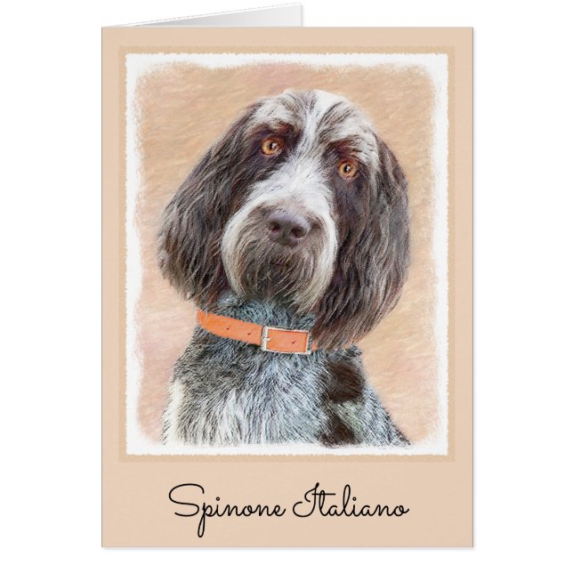 Spinone Italiano Painting - Cute Original Hund Art Hälsningskort (Framsidan)