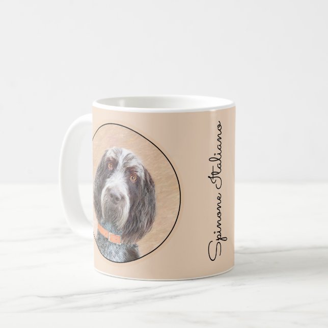 Spinone Italiano Painting - Cute Original Hund Art Kaffemugg (Framsida vänster)