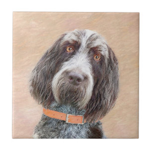 Spinone Italiano Painting - Cute Original Hund Art Kakelplatta