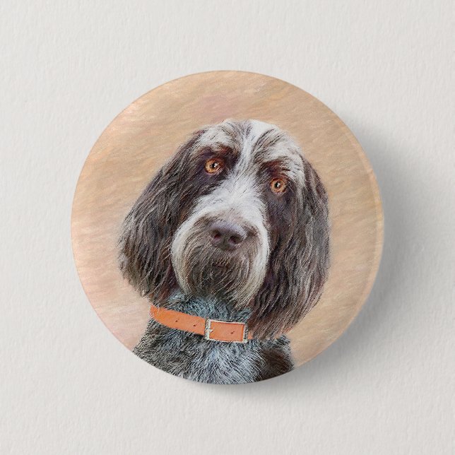 Spinone Italiano Painting - Cute Original Hund Art Knapp (Framsida)