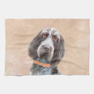 Spinone Italiano Painting - Cute Original Hund Art Kökshandduk