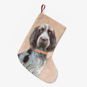 Spinone Italiano Painting - Cute Original Hund Art Liten Julstrumpa