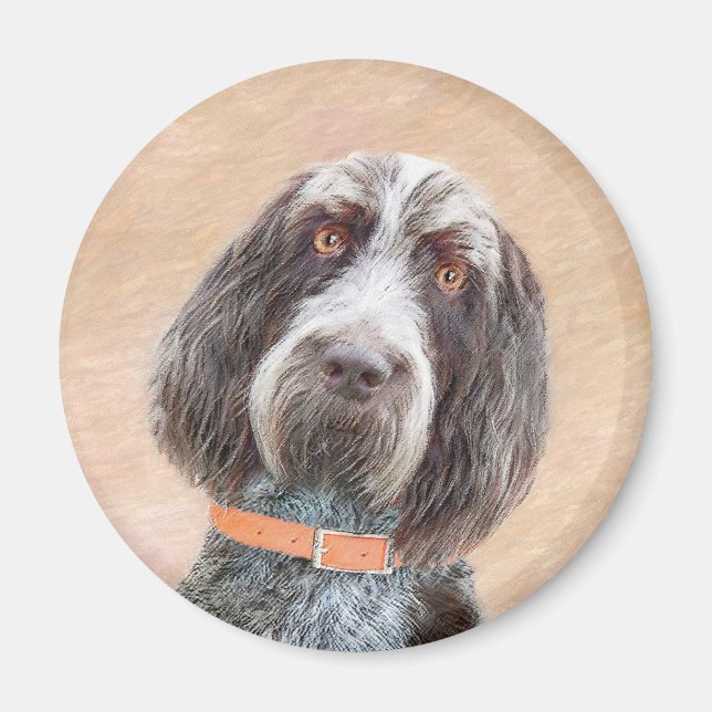 Spinone Italiano Painting - Cute Original Hund Art Magnet (Framsidan)