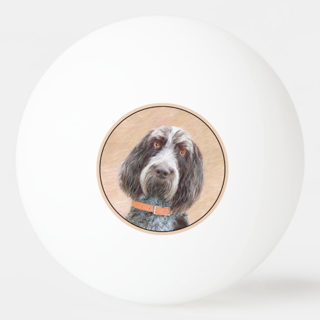 Spinone Italiano Painting - Cute Original Hund Art Pingisboll (Framsidan)