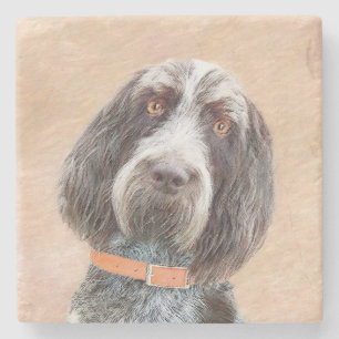 Spinone Italiano Painting - Cute Original Hund Art Stenunderlägg