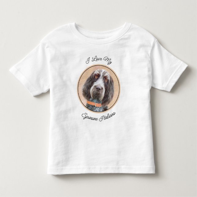 Spinone Italiano Painting - Cute Original Hund Art T Shirt (Framsida)