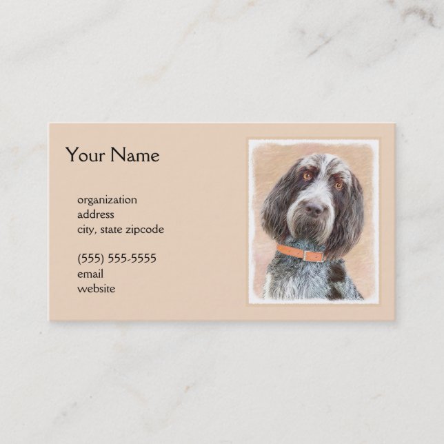 Spinone Italiano Painting - Cute Original Hund Art Visitkort (Framsida)