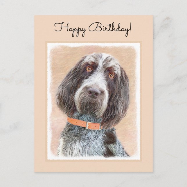 Spinone Italiano Painting - Cute Original Hund Art Vykort (Framsida)