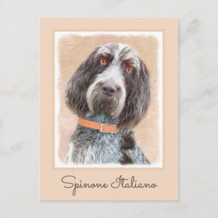 Spinone Italiano Painting - Cute Original Hund Art Vykort