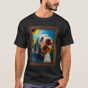 Spinone Italiano Painting Solros Flower Mamma Wom T Shirt
