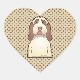 Spinone Italiano Tecknad Hjärtformat Klistermärke