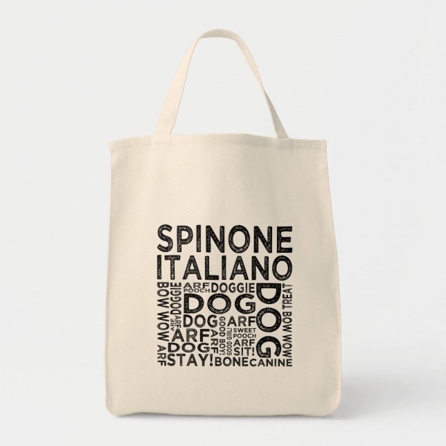 Spinone Italiano Typography Tygkasse (Framsidan)